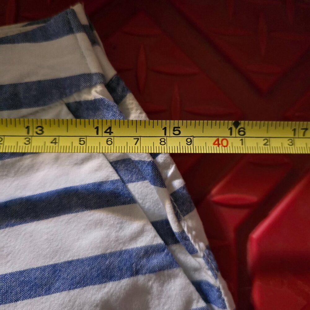 Old Navy Blue White Striped Linen Blend Everyday Shorts Women's Size 0 Coastal - Picture 6 of 9